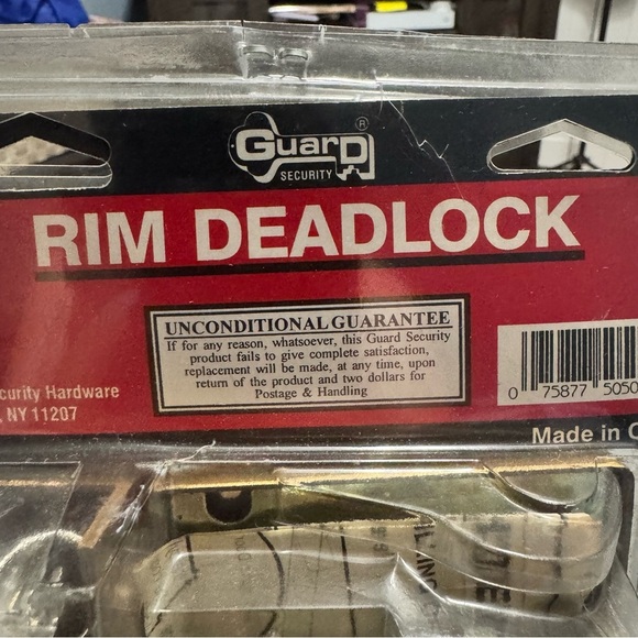 Guard Security Rim Deadlock 505 Brass Finish 1” Deadbolt Solid Brass Cylinder - Picture 2 of 10